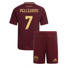 AS Roma Lorenzo Pellegrini #7 Hemmaställ Barn 2024-25 Korta ärmar (+ Korta byxor)